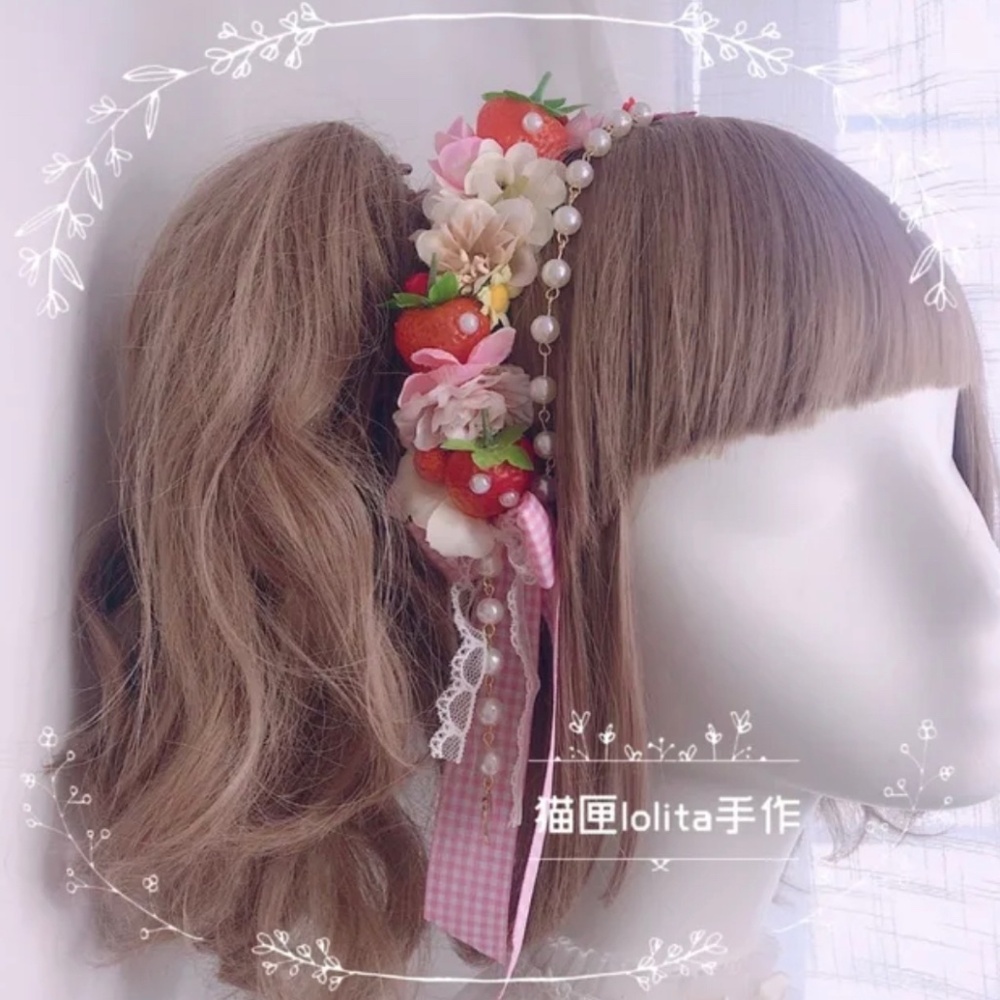 Lolita/ EGL sweet strawberry flower KC headband